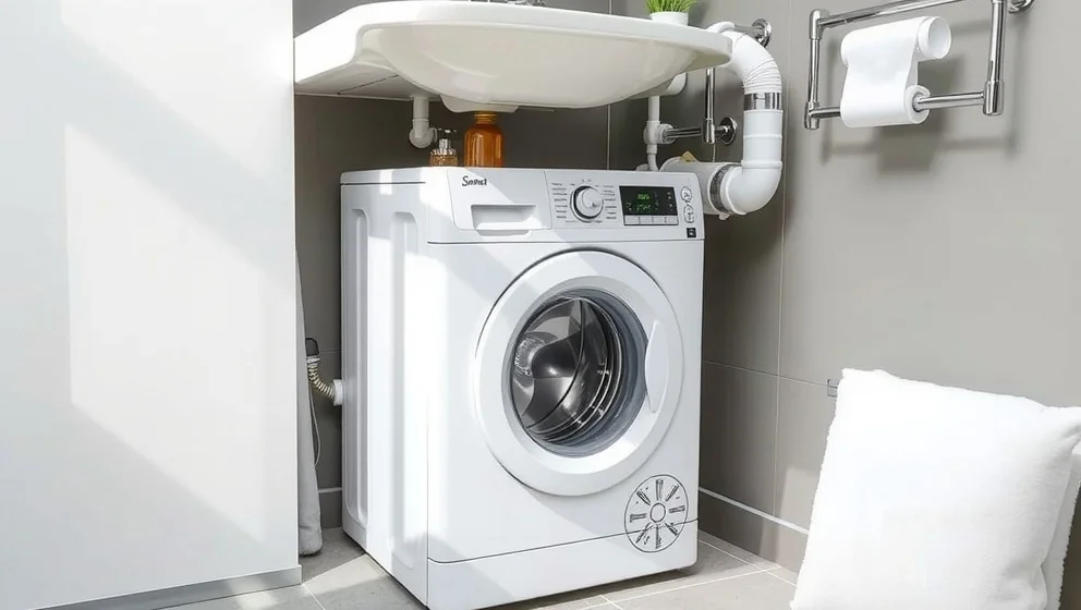 Tvättmaskin under handfat fungerar det